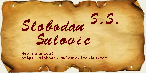 Slobodan Šulović vizit kartica